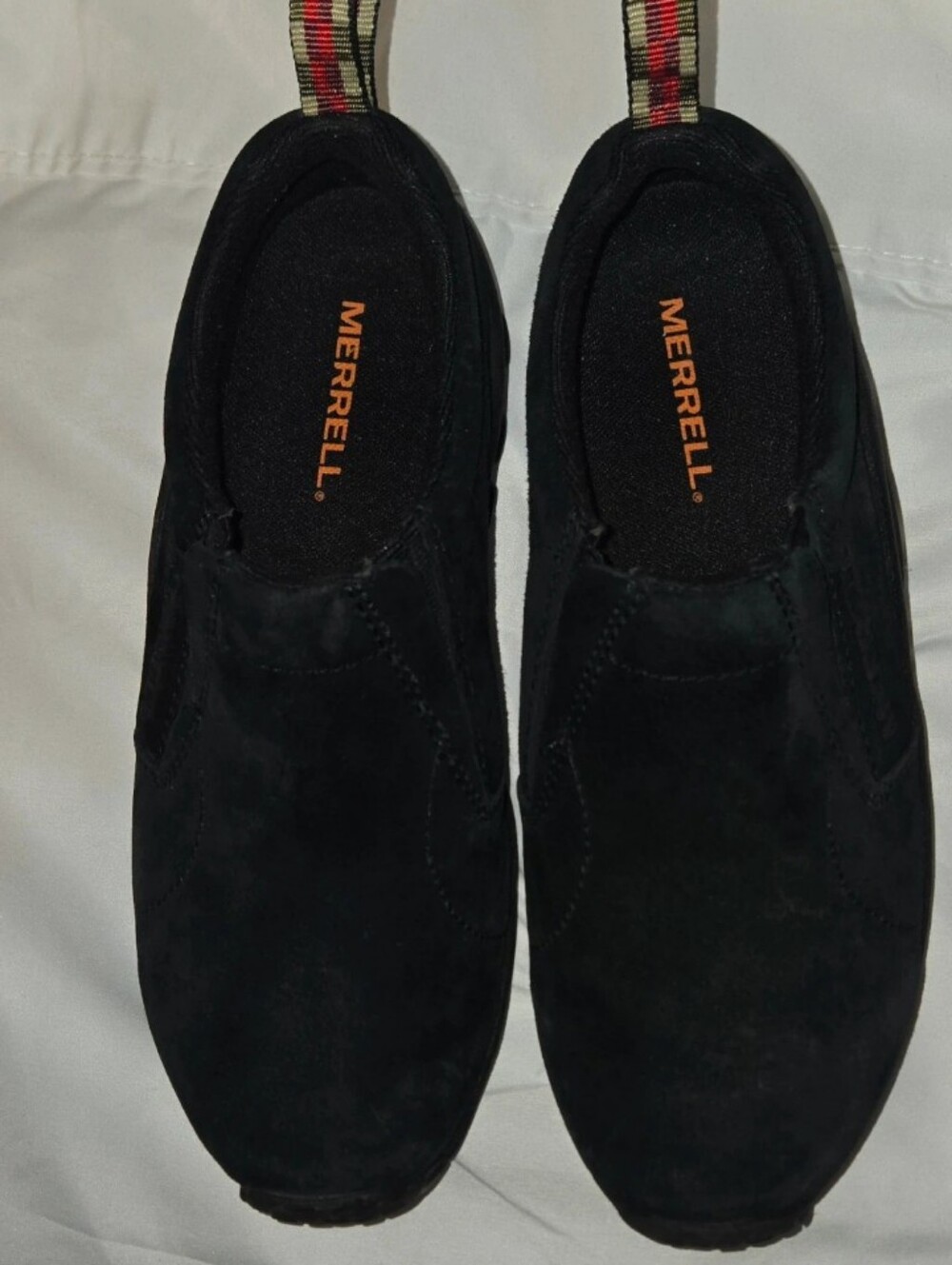 Merrell Women's 8 Jungle Moc Comfortable Slip On Suede Casual Shoes - Black